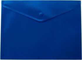 Папка-конверт на кнопке Buromax А4, 170 мкм, синяя