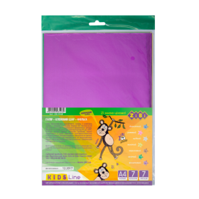 Бумага цветная самоклеящаяся металлизированная ZiBi А4, 7 листов, 7 цветов