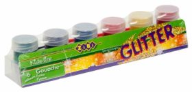 Гуашь ZiBi GLITTER, 6 цветов, 20мл 