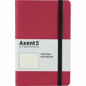 Книга записная Axent Partner Soft  12.5х19.5 см, 96 листов, точка, красная