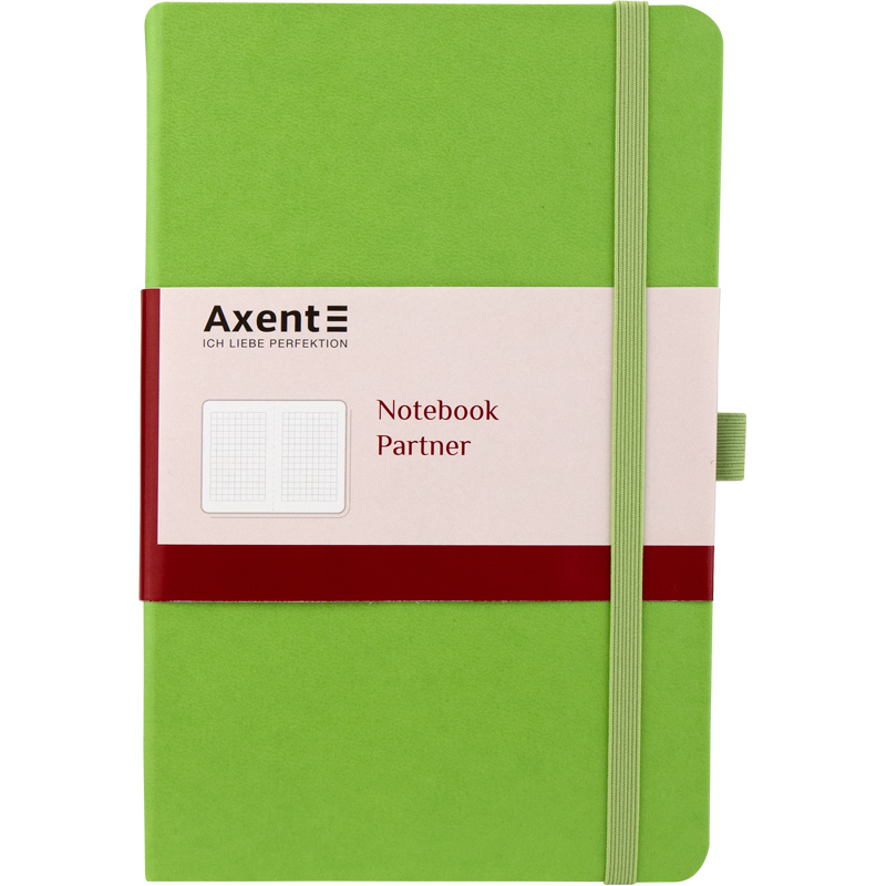 Книга записная Axent Partner, 125х195 мм, 96 листов, клетка, салатовая