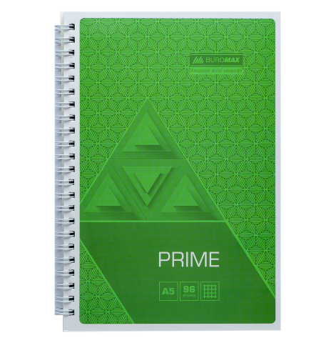 Тетрадь для записей Buromax PRIME А5, 96 листов, клетка, салатовая
