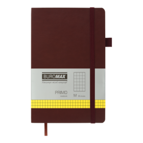 Книга записная Buromax PRIMO 12.5х19.5 см, 96 листов, клетка, коричневый