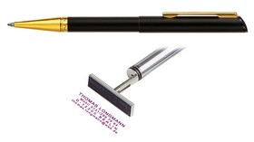 Ручка,  черный корпус с позолоченным наконечником (флеш)