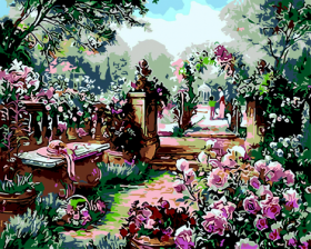 Картина по номерам "Розовый сад", 40*50